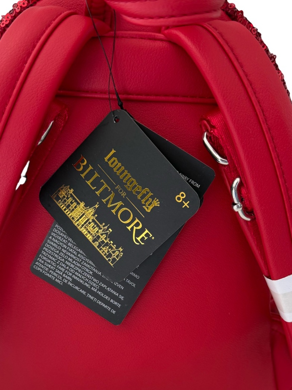 Loungefly Biltmore Red Sequin Mini Backpack NWT - Picture 8 of 9
